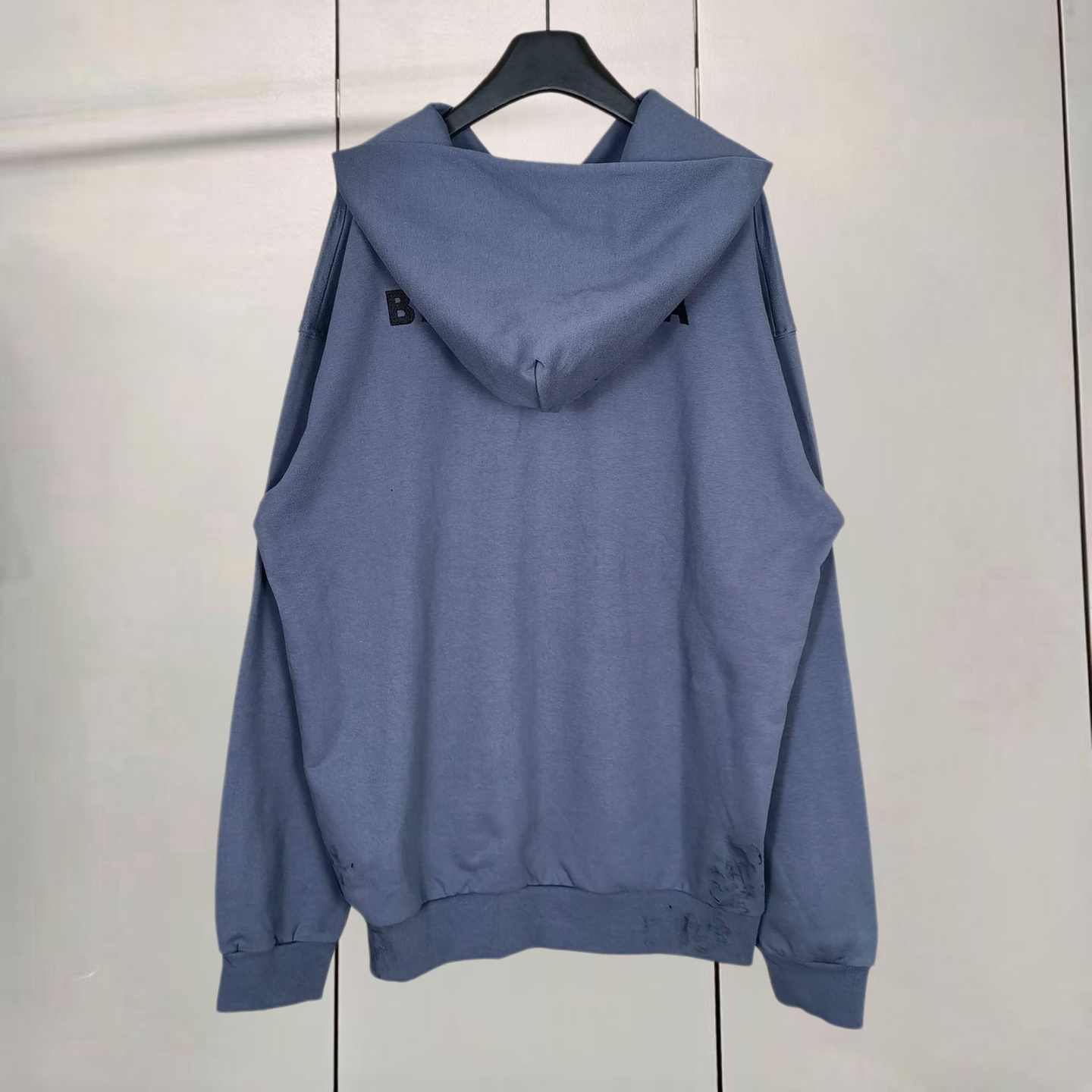 Balenciaga 巴黎世家 水洗做旧油漆泼墨涂鸦手绘拉链连帽卫衣 连帽衫 外套 长袖 灰色 藏青色 B0 