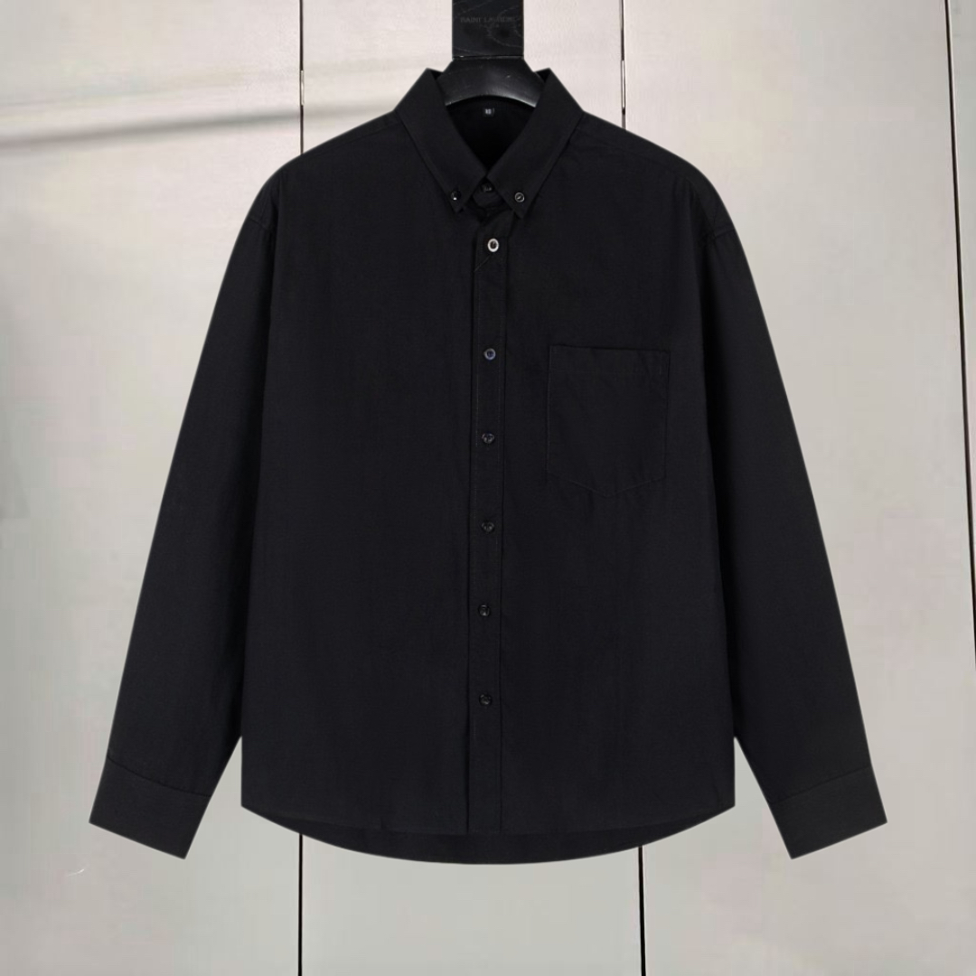 Balenciaga 巴黎世家 胶条错位背后大Logo印花衬衫 外套 长袖 秋冬 黑色 白色 A5