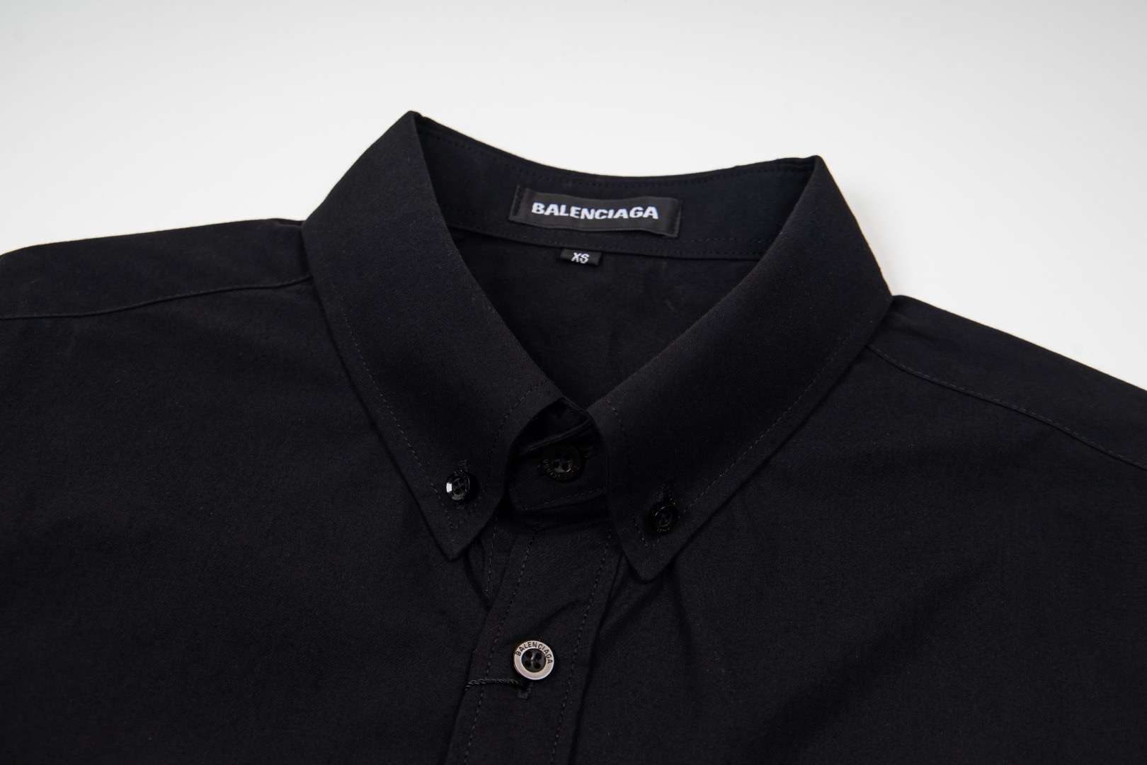 Balenciaga 巴黎世家 胶条错位背后大Logo印花衬衫 外套 长袖 秋冬 黑色 白色 A5
