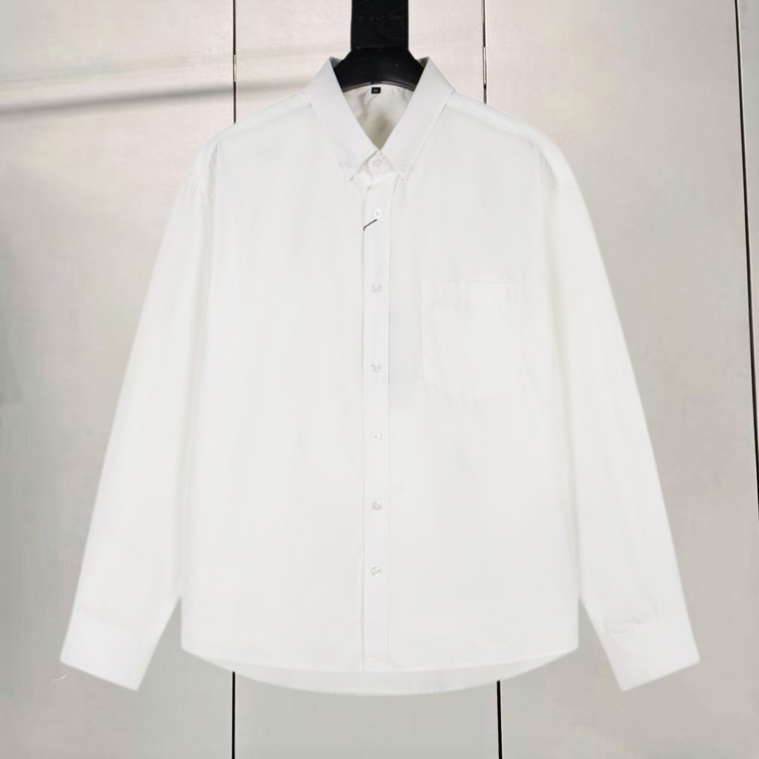 Balenciaga 巴黎世家 胶条错位背后大Logo印花衬衫 外套 长袖 秋冬 黑色 白色 A5