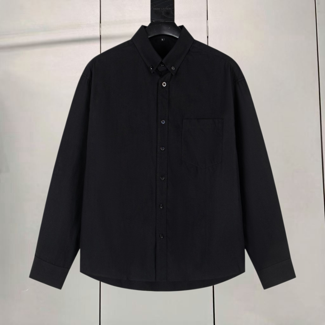 Balenciaga 巴黎世家 美纹纸胶带背后大Logo印花衬衫 外套 长袖 秋冬 黑色 白色 A5