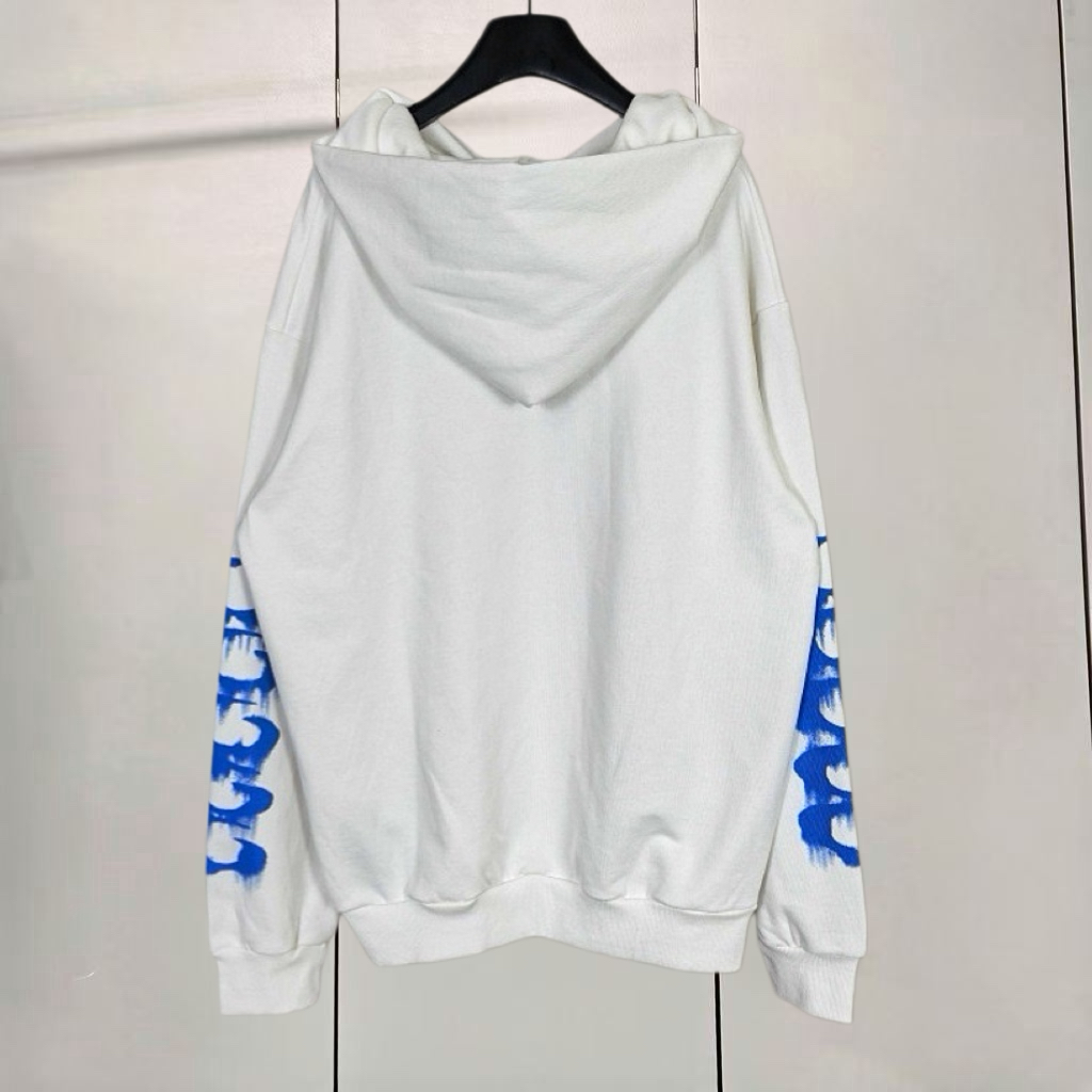 Balenciaga 巴黎世家 3M字母溶解印花印花拉链连帽卫衣 连帽衫 外套 长袖 白色 B0 