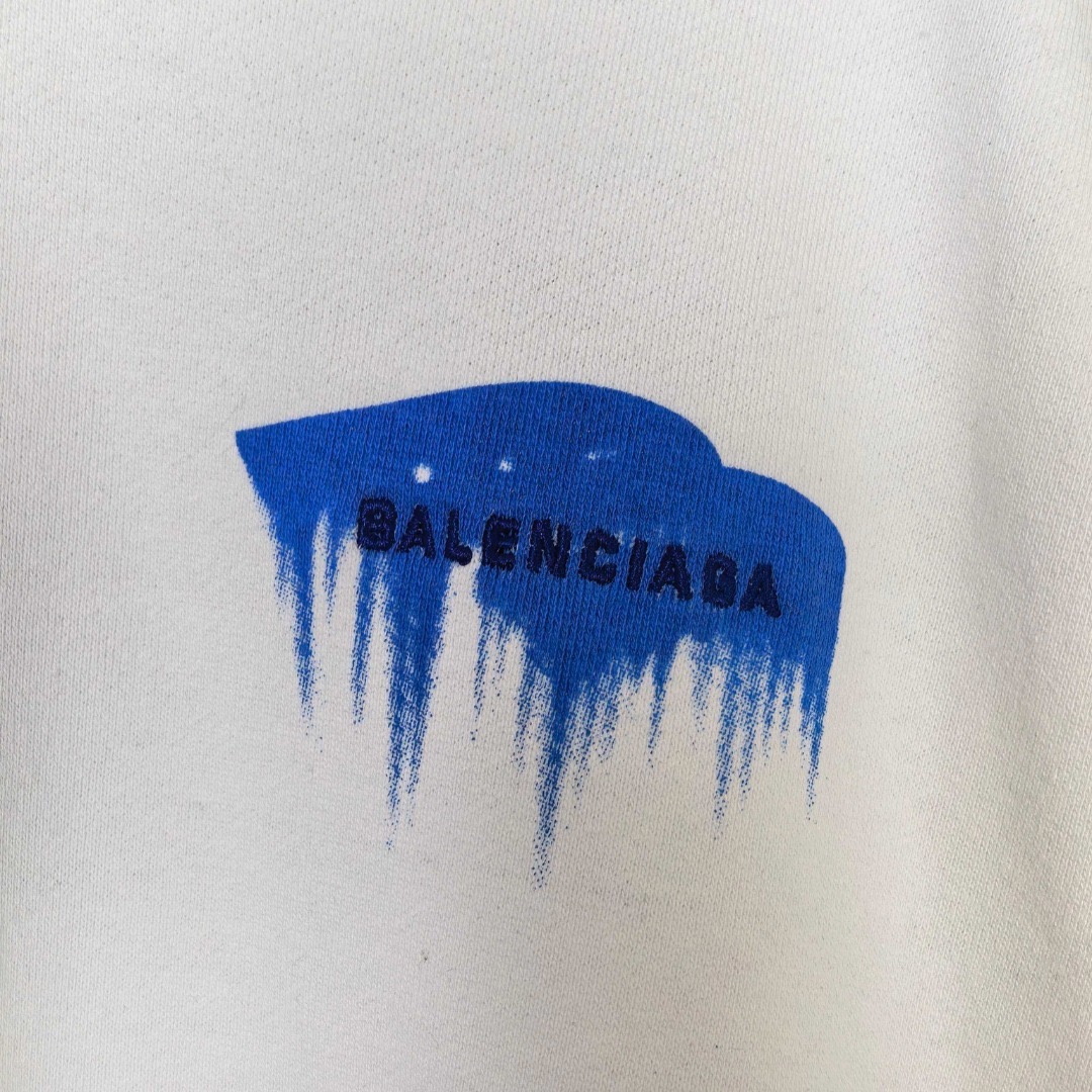 Balenciaga 巴黎世家 3M字母溶解印花印花拉链连帽卫衣 连帽衫 外套 长袖 白色 B0 