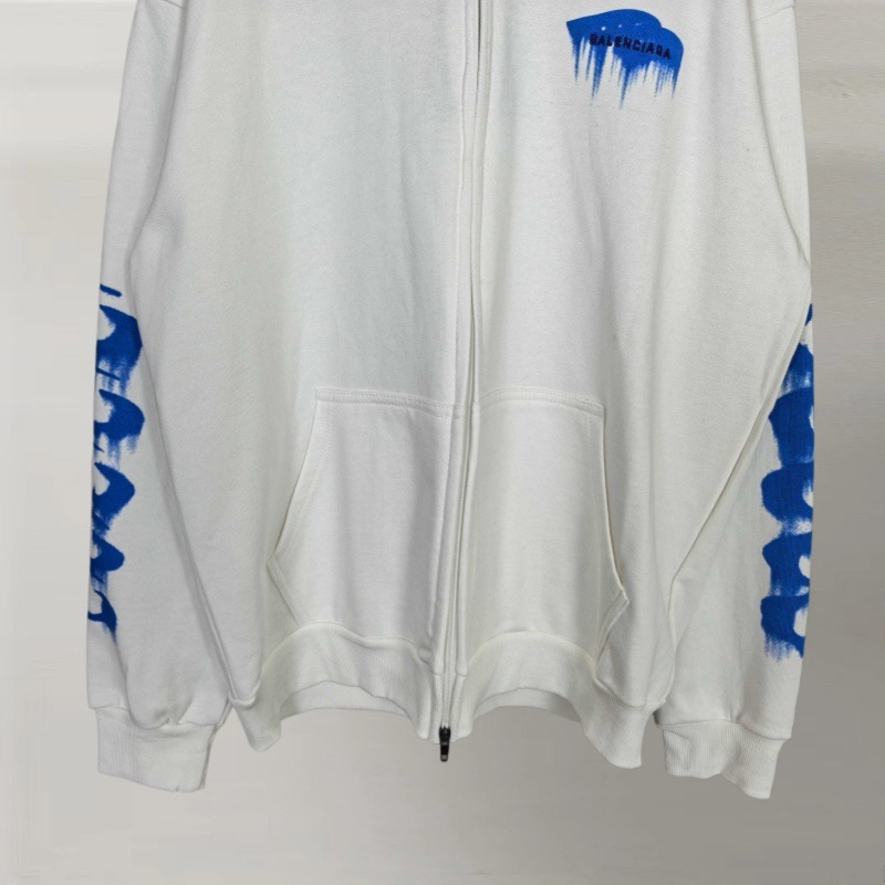 Balenciaga 巴黎世家 3M字母溶解印花印花拉链连帽卫衣 连帽衫 外套 长袖 白色 B0 