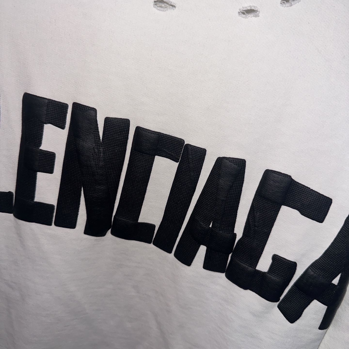 Balenciaga 巴黎世家 美纹纸胶带字母发泡印花连帽卫衣 连帽衫 外套 长袖 黑色 白色 B0