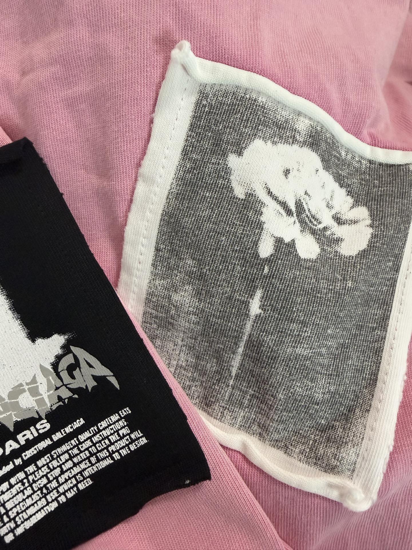Balenciaga 巴黎世家 贴布印花圆领短袖 T恤 圆领 夏季 粉色 A0 