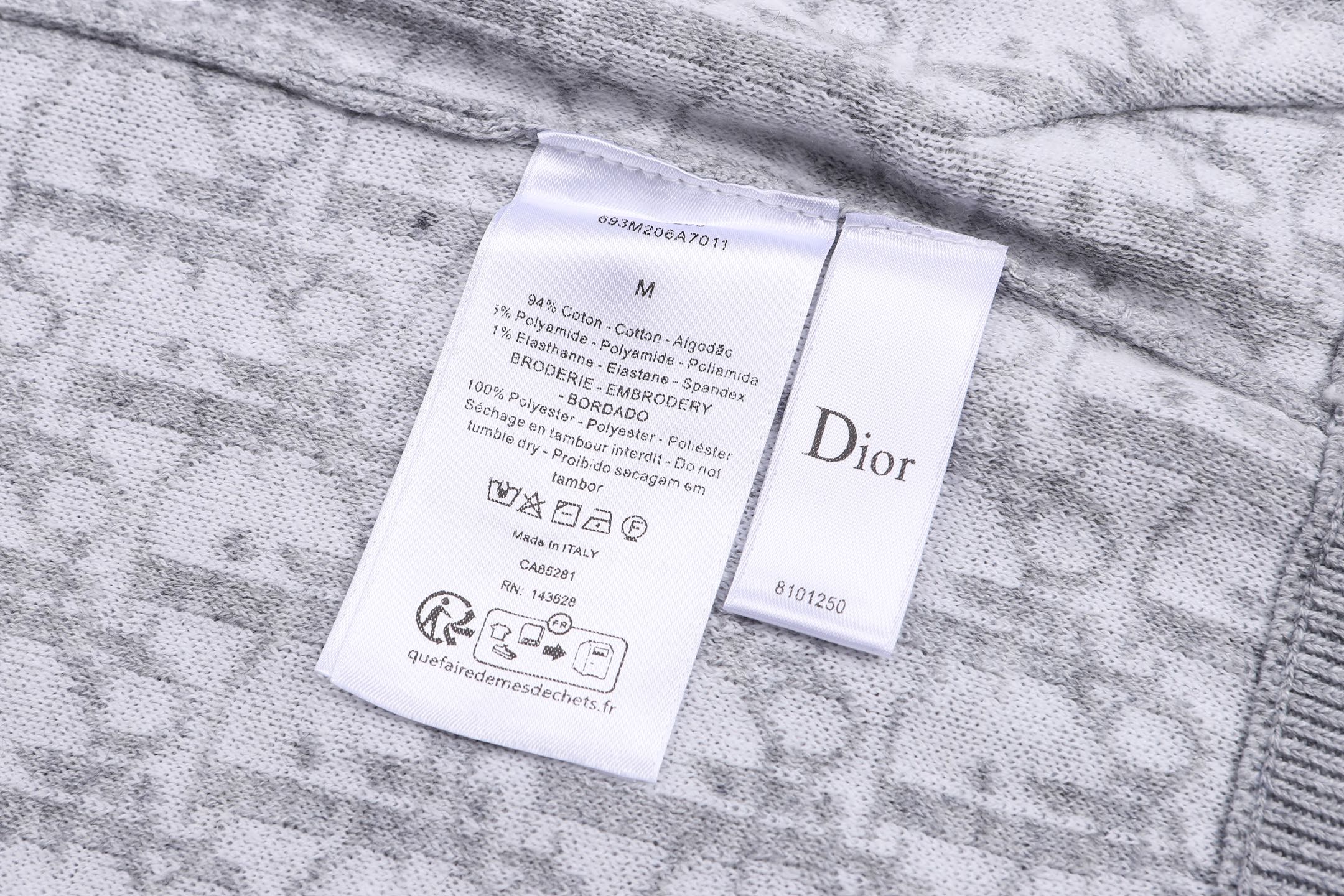 DIOR 迪奥 刺绣提花混纺针织拉链连帽卫衣 针织衫 秋冬 外套 长袖  灰色 蓝色 C0 
