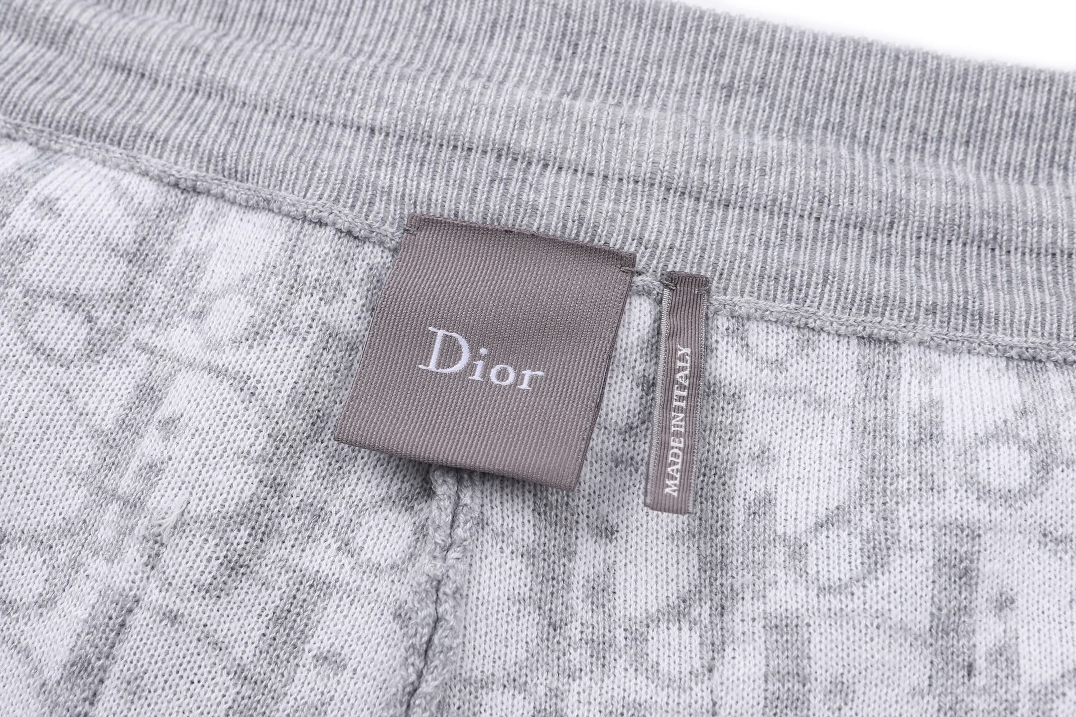 DIOR 迪奥 刺绣提花混纺针织休闲裤 运动裤 长裤 裤子 灰色 B5