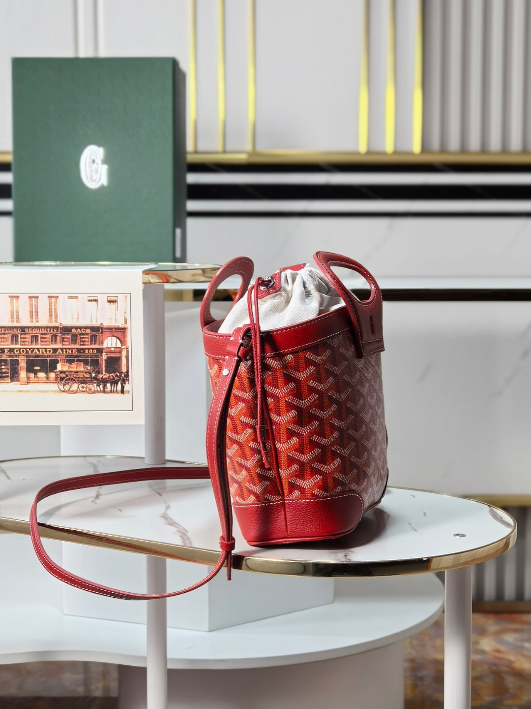 GOYARD 戈雅 Beluga (Canvas and Leather) — Single-shoulder handbag-F0-BELUGAMINTY
