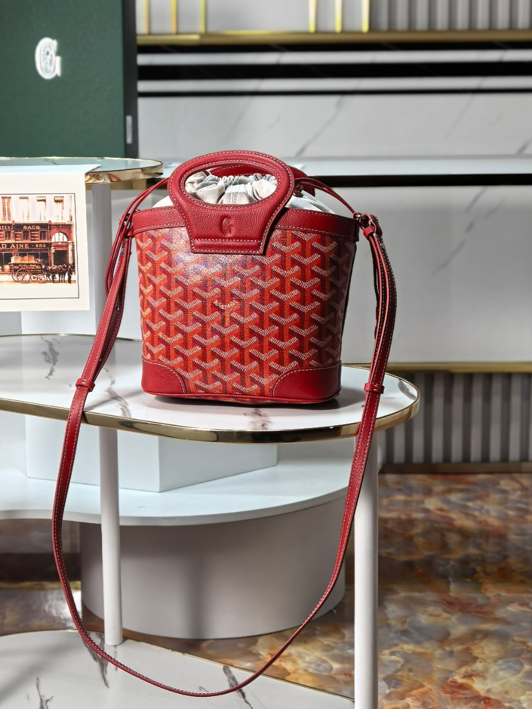 GOYARD 戈雅 Beluga (Canvas and Leather) — Single-shoulder handbag-F0-BELUGAMINTY