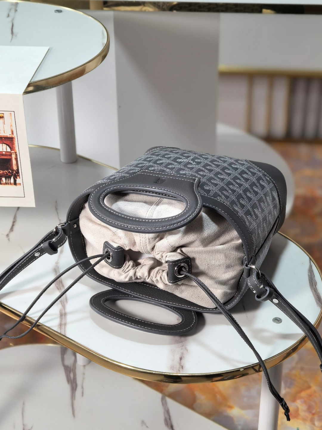 GOYARD 戈雅 Beluga (Canvas and Leather) — Single-shoulder handbag-F0-BELUGAMINTY