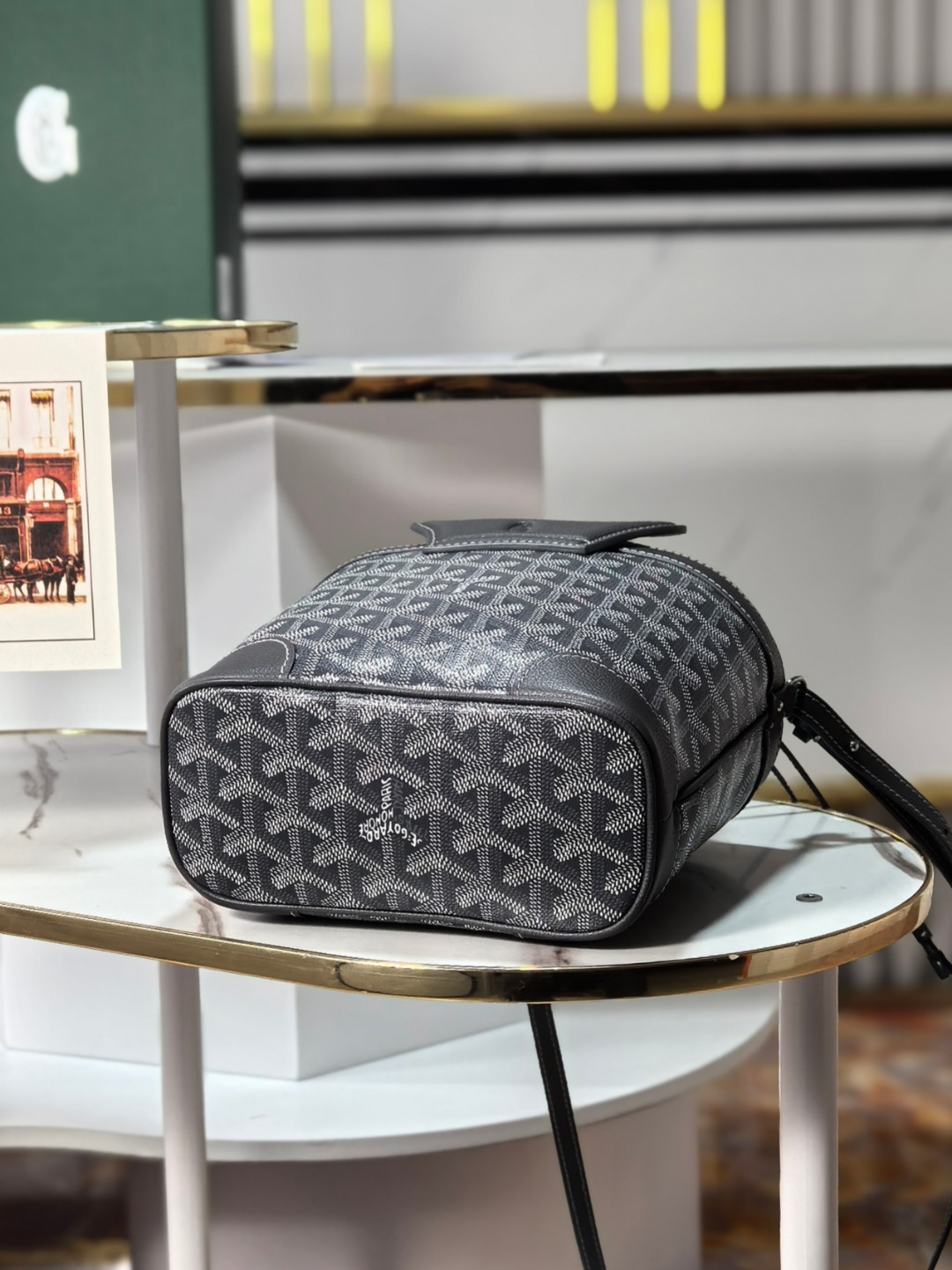 GOYARD 戈雅 Beluga (Canvas and Leather) — Single-shoulder handbag-F0-BELUGAMINTY