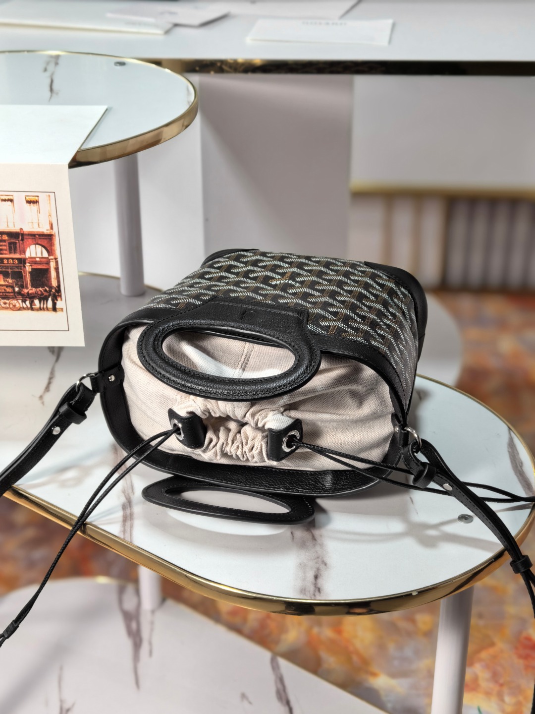 GOYARD 戈雅 Beluga (Canvas and Leather) — Single-shoulder handbag-F0-BELUGAMINTY