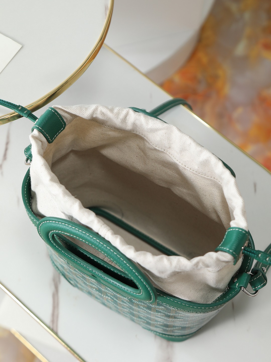 GOYARD 戈雅 Beluga (Canvas and Leather) — Single-shoulder handbag-F0-BELUGAMINTY-09CL09P