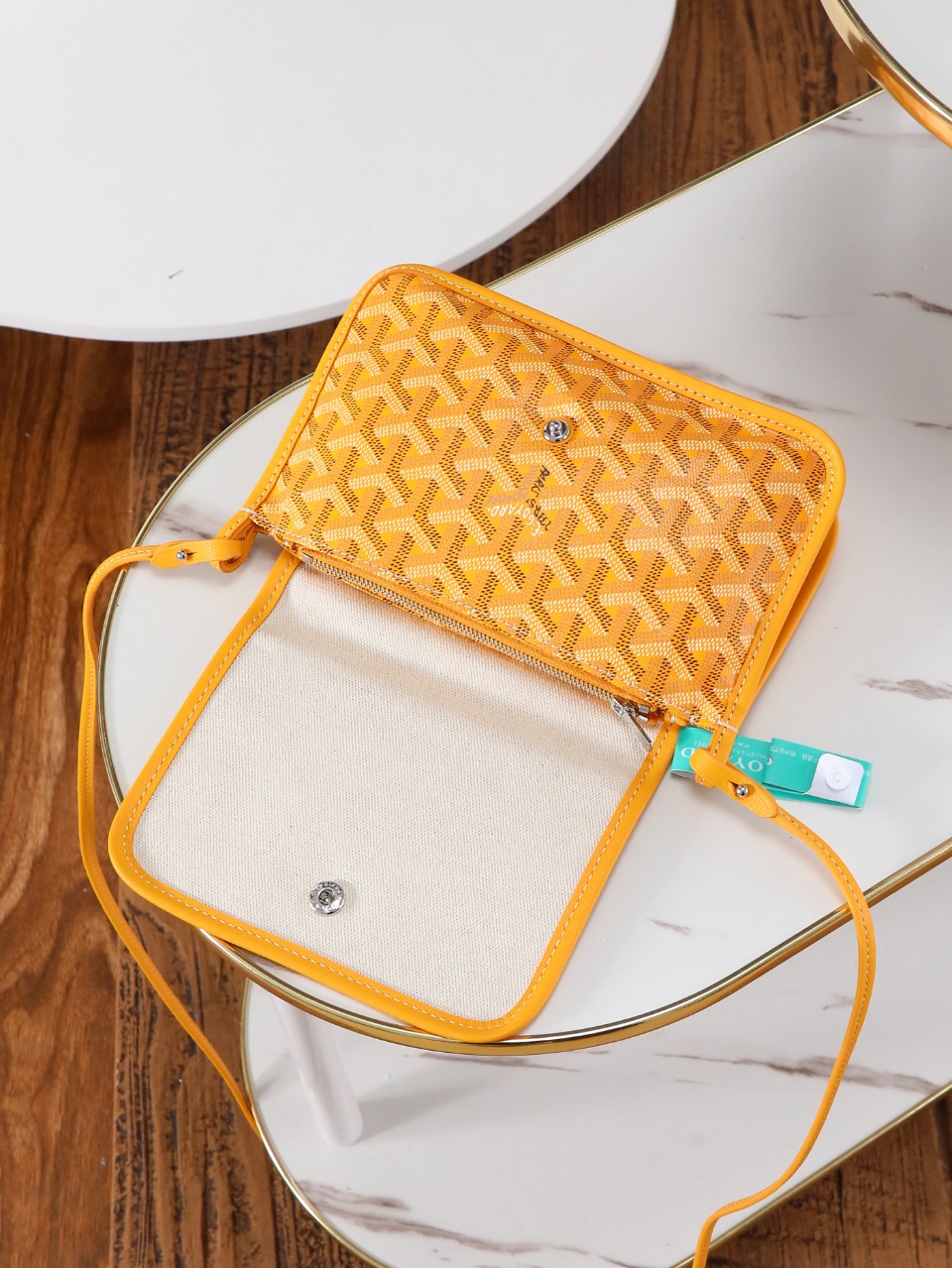 GOYARD 戈雅信封 Plumet (Canvas and Leather) — Envelope Crossbody Bag-F0-PLUMETPMLTY