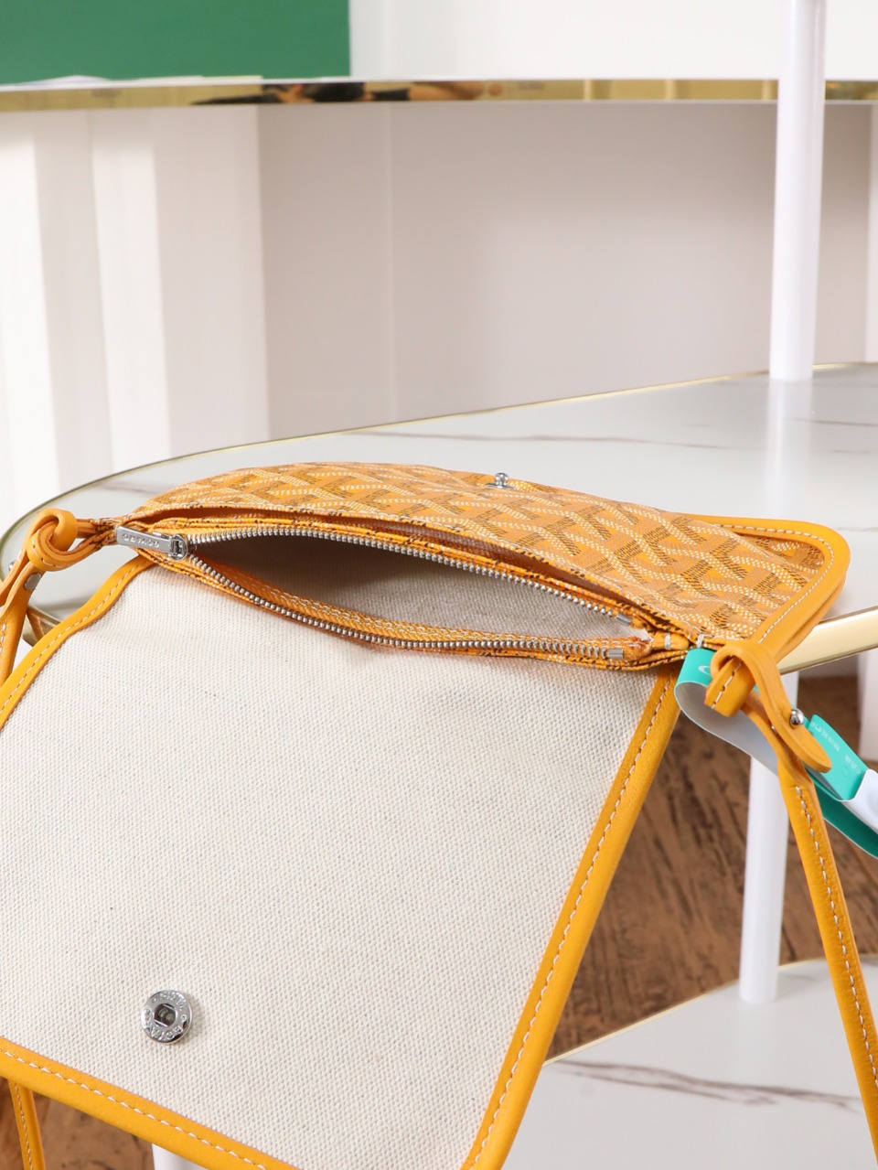 GOYARD 戈雅信封 Plumet (Canvas and Leather) — Envelope Crossbody Bag-F0-PLUMETPMLTY