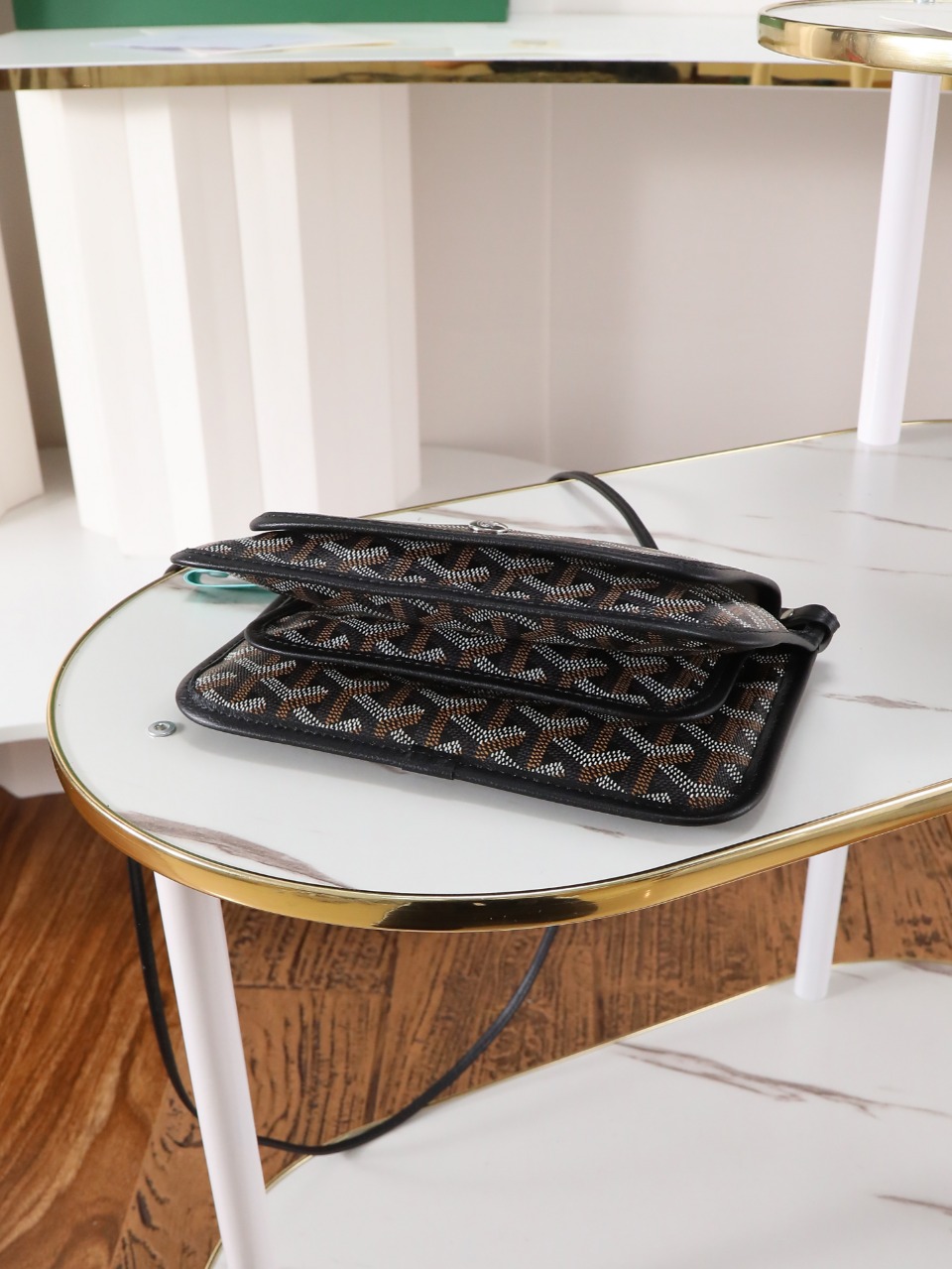 GOYARD 戈雅信封 Plumet (Canvas and Leather) — Envelope Crossbody Bag-F0-PLUMETPMLTY