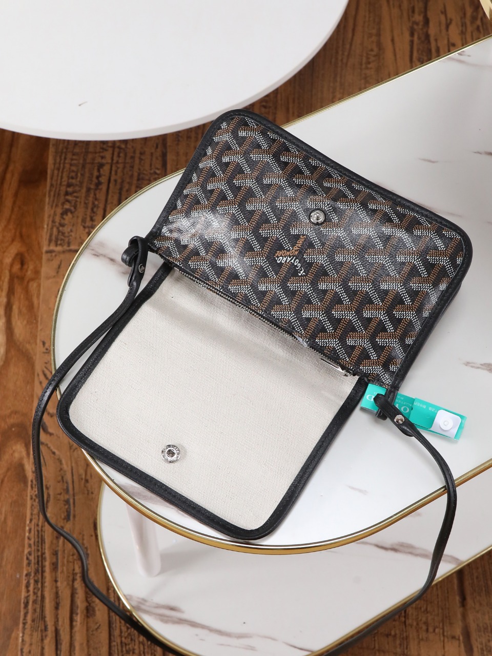 GOYARD 戈雅信封 Plumet (Canvas and Leather) — Envelope Crossbody Bag-F0-PLUMETPMLTY