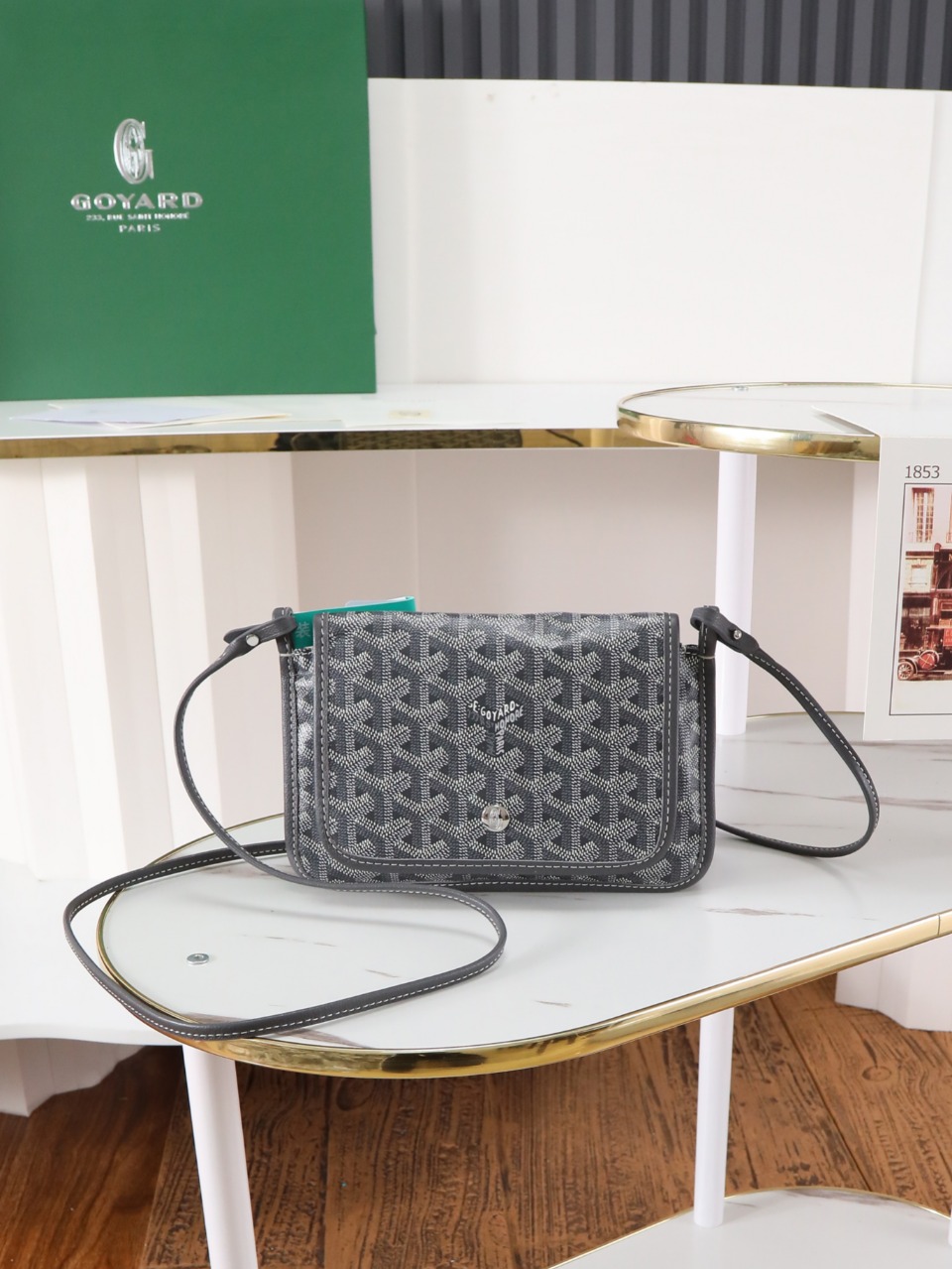 GOYARD 戈雅信封 Plumet (Canvas and Leather) — Envelope Crossbody Bag-F0-PLUMETPMLTY