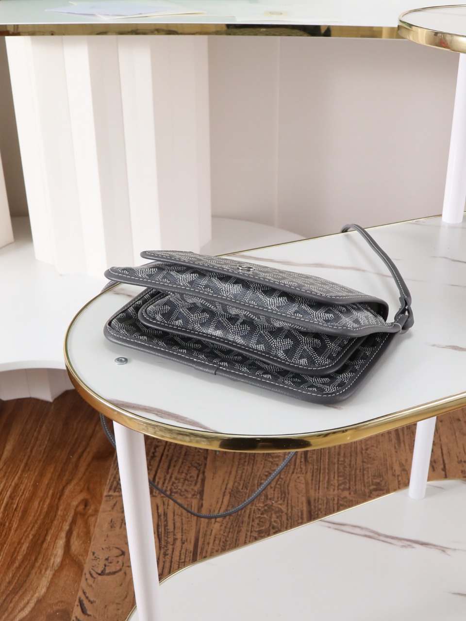 GOYARD 戈雅信封 Plumet (Canvas and Leather) — Envelope Crossbody Bag-F0-PLUMETPMLTY