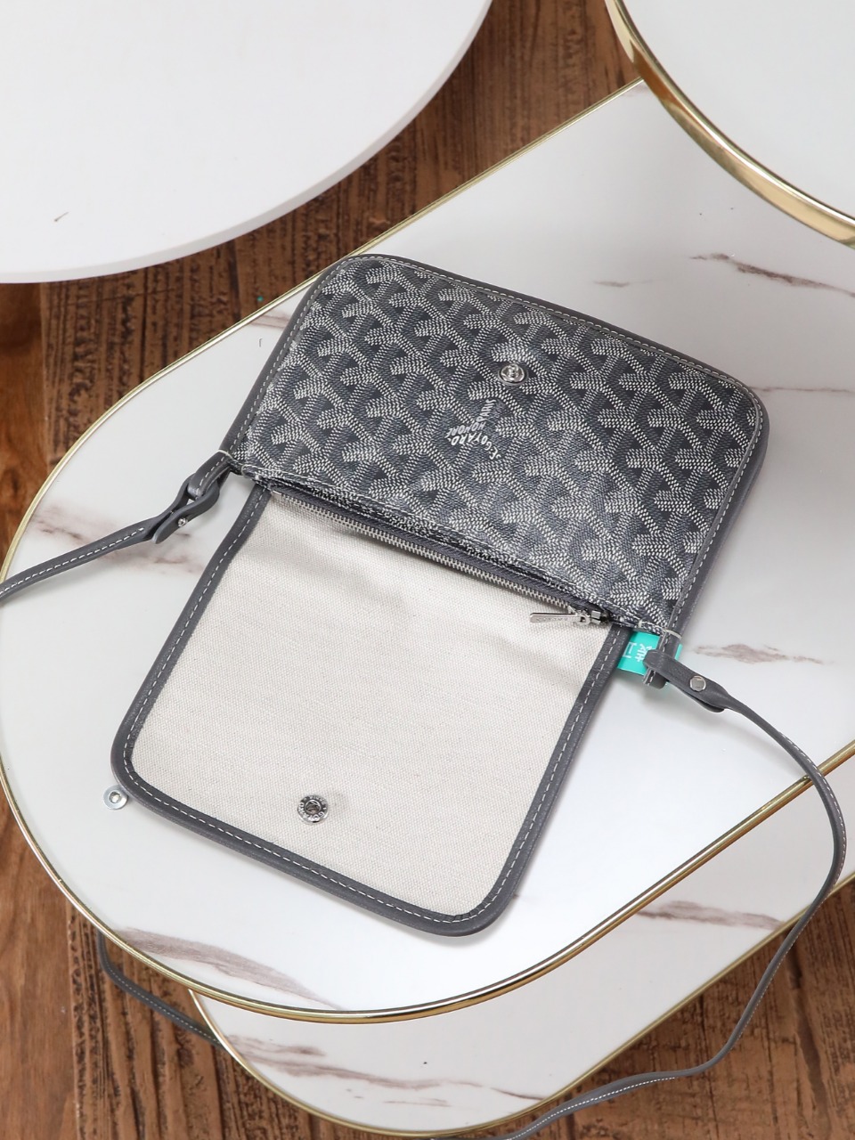GOYARD 戈雅信封 Plumet (Canvas and Leather) — Envelope Crossbody Bag-F0-PLUMETPMLTY