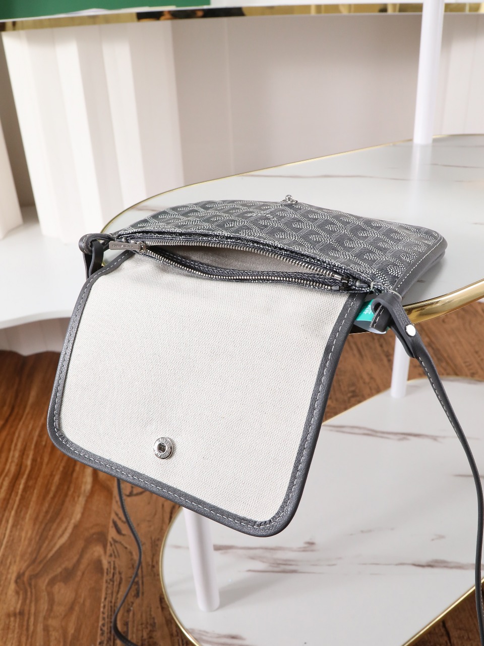 GOYARD 戈雅信封 Plumet (Canvas and Leather) — Envelope Crossbody Bag-F0-PLUMETPMLTY