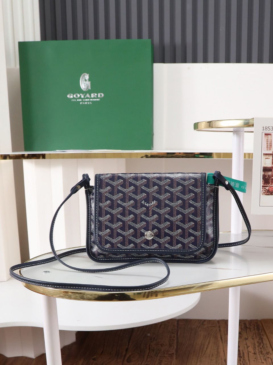 GOYARD 戈雅信封 Plumet (Canvas and Leather) — Envelope Crossbody Bag-F0-PLUMETPMLTY