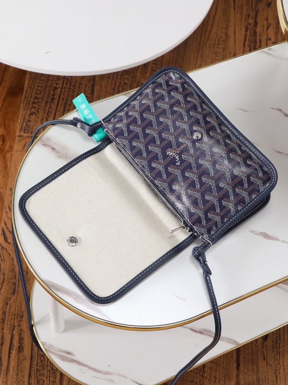 GOYARD 戈雅信封 Plumet (Canvas and Leather) — Envelope Crossbody Bag-F0-PLUMETPMLTY