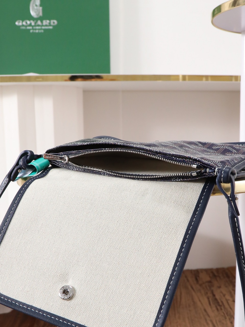 GOYARD 戈雅信封 Plumet (Canvas and Leather) — Envelope Crossbody Bag-F0-PLUMETPMLTY