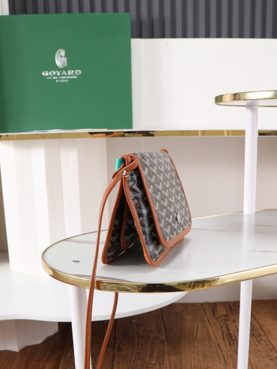 GOYARD 戈雅信封 Plumet (Canvas and Leather) — Envelope Crossbody Bag-F0-PLUMETPMLTY
