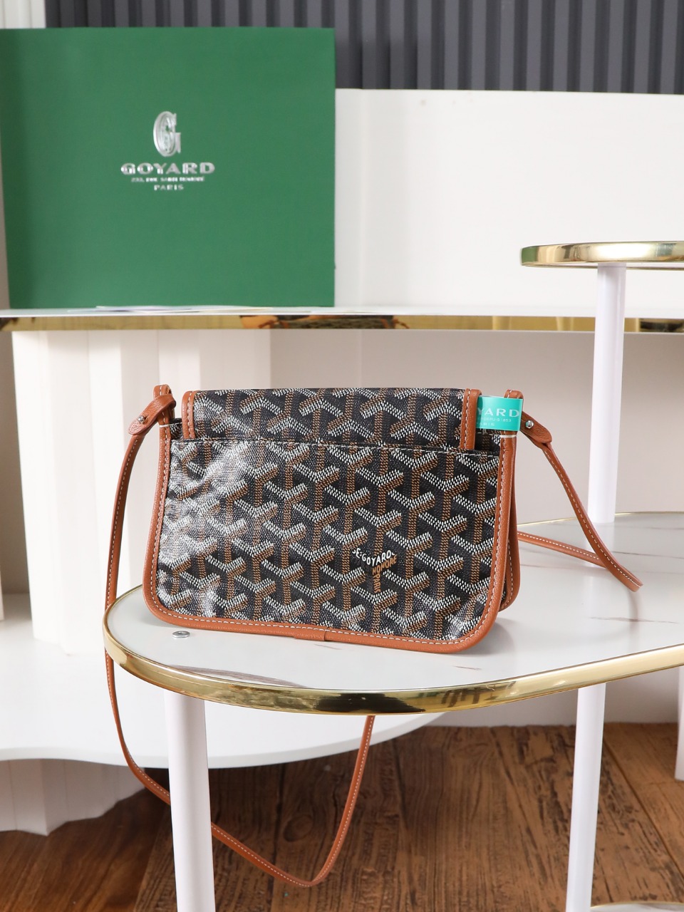 GOYARD 戈雅信封 Plumet (Canvas and Leather) — Envelope Crossbody Bag-F0-PLUMETPMLTY