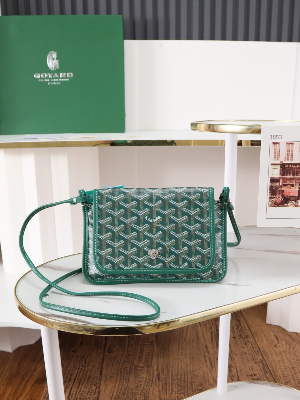 GOYARD 戈雅信封 Plumet (Canvas and Leather) — Envelope Crossbody Bag-F0-PLUMETPMLTY