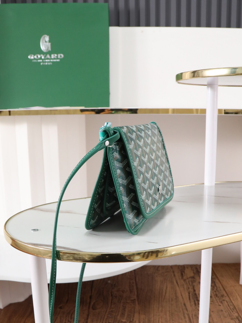 GOYARD 戈雅信封 Plumet (Canvas and Leather) — Envelope Crossbody Bag-F0-PLUMETPMLTY
