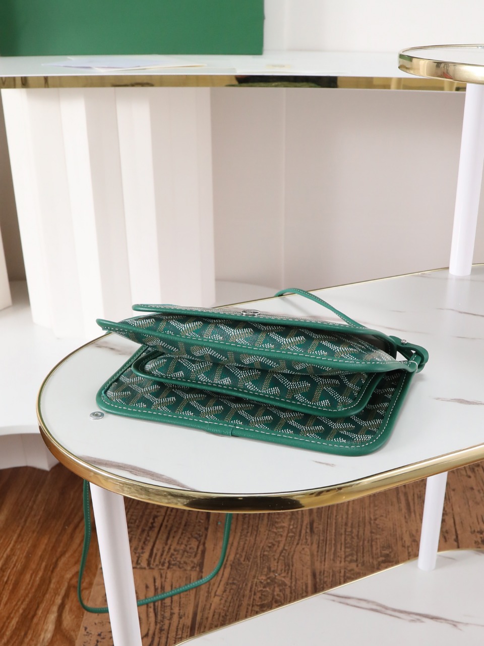 GOYARD 戈雅信封 Plumet (Canvas and Leather) — Envelope Crossbody Bag-F0-PLUMETPMLTY