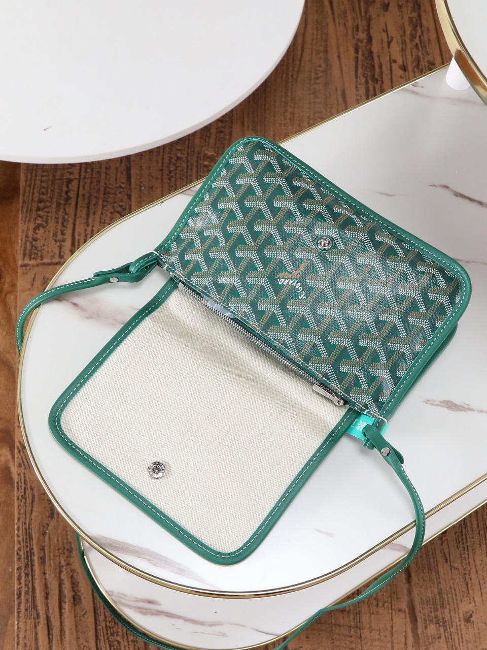 GOYARD 戈雅信封 Plumet (Canvas and Leather) — Envelope Crossbody Bag-F0-PLUMETPMLTY