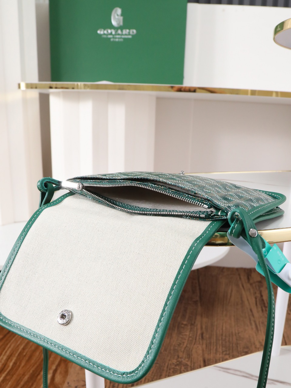 GOYARD 戈雅信封 Plumet (Canvas and Leather) — Envelope Crossbody Bag-F0-PLUMETPMLTY