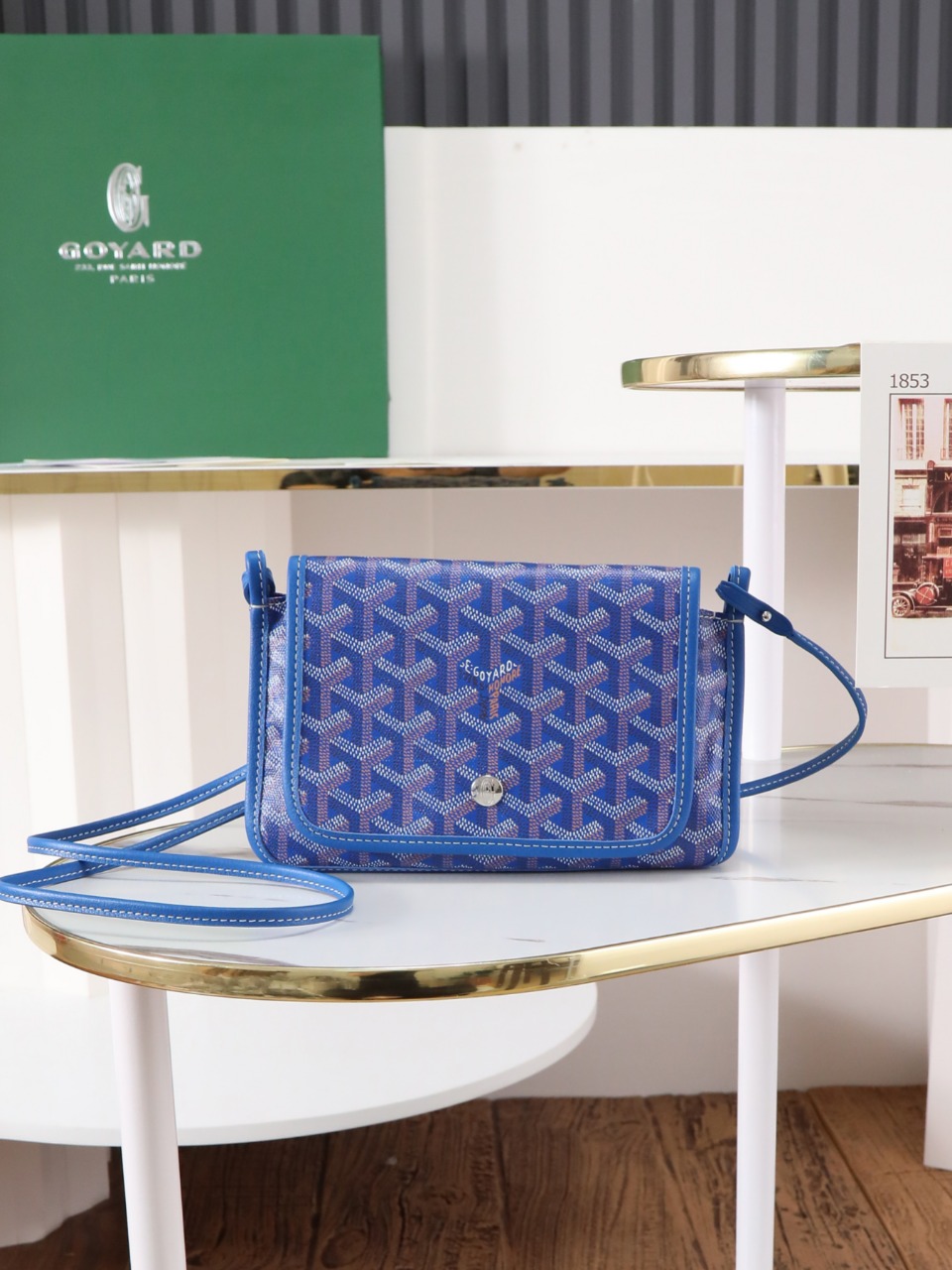 GOYARD 戈雅信封 Plumet (Canvas and Leather) — Envelope Crossbody Bag-F0-PLUMETPMLTY