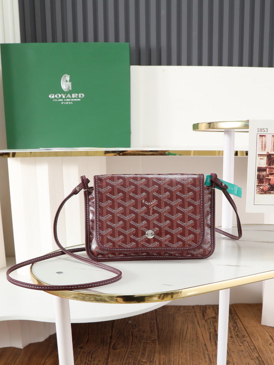 GOYARD 戈雅信封 Plumet (Canvas and Leather) — Envelope Crossbody Bag-F0-PLUMETPMLTY