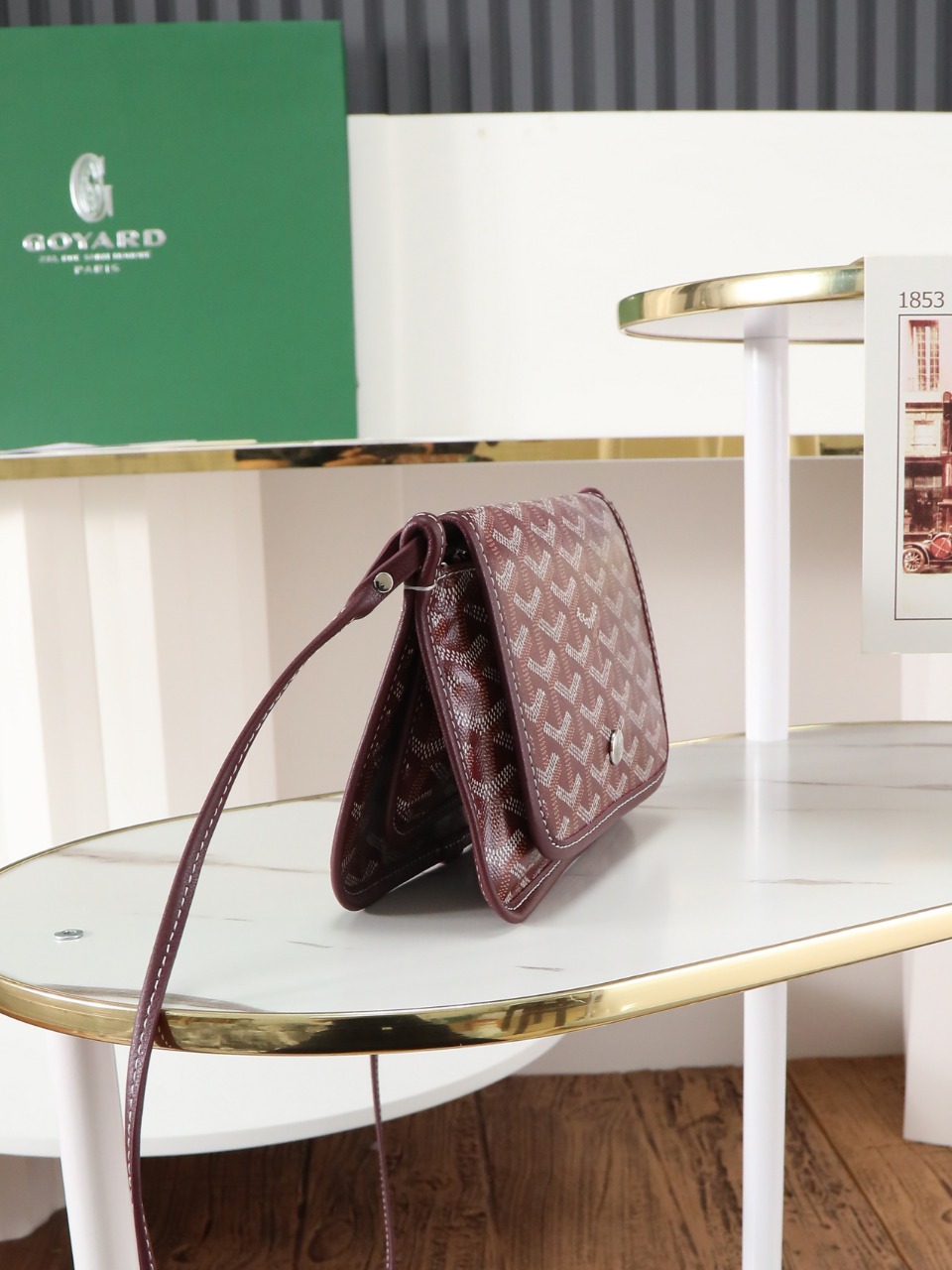 GOYARD 戈雅信封 Plumet (Canvas and Leather) — Envelope Crossbody Bag-F0-PLUMETPMLTY