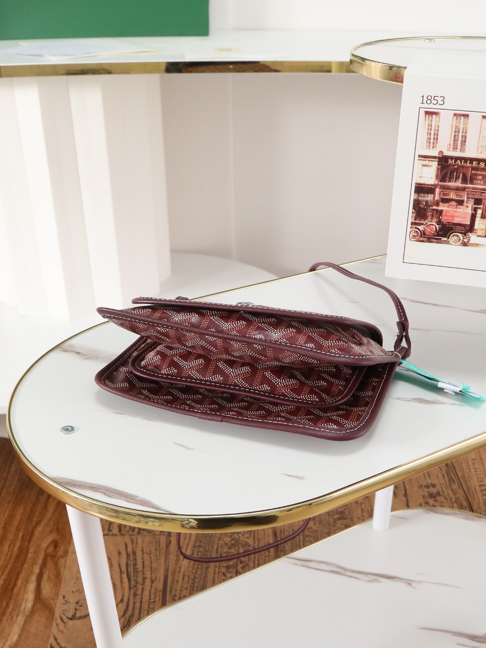 GOYARD 戈雅信封 Plumet (Canvas and Leather) — Envelope Crossbody Bag-F0-PLUMETPMLTY