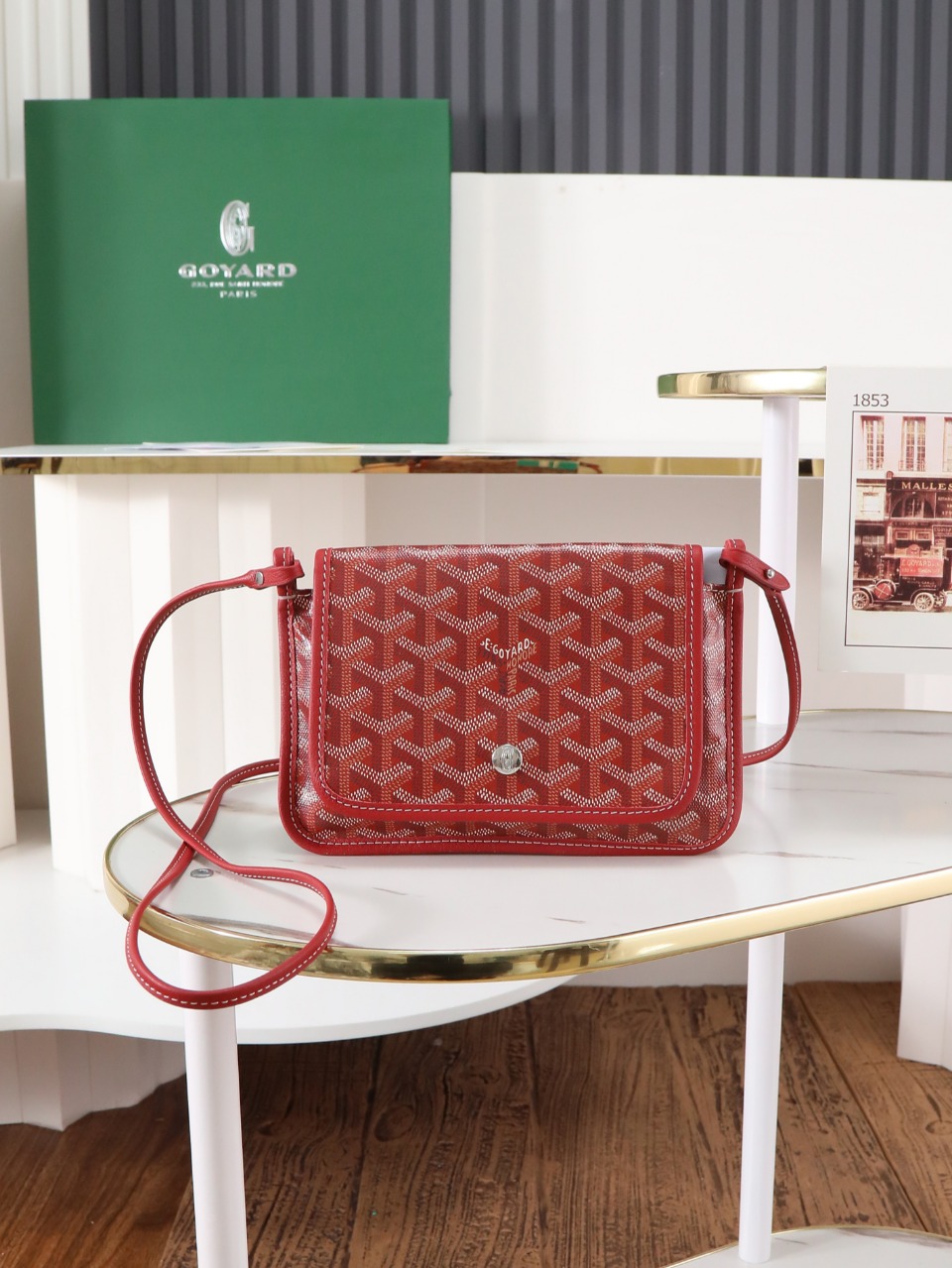 GOYARD 戈雅信封 Plumet (Canvas and Leather) — Envelope Crossbody Bag-F0-PLUMETPMLTY