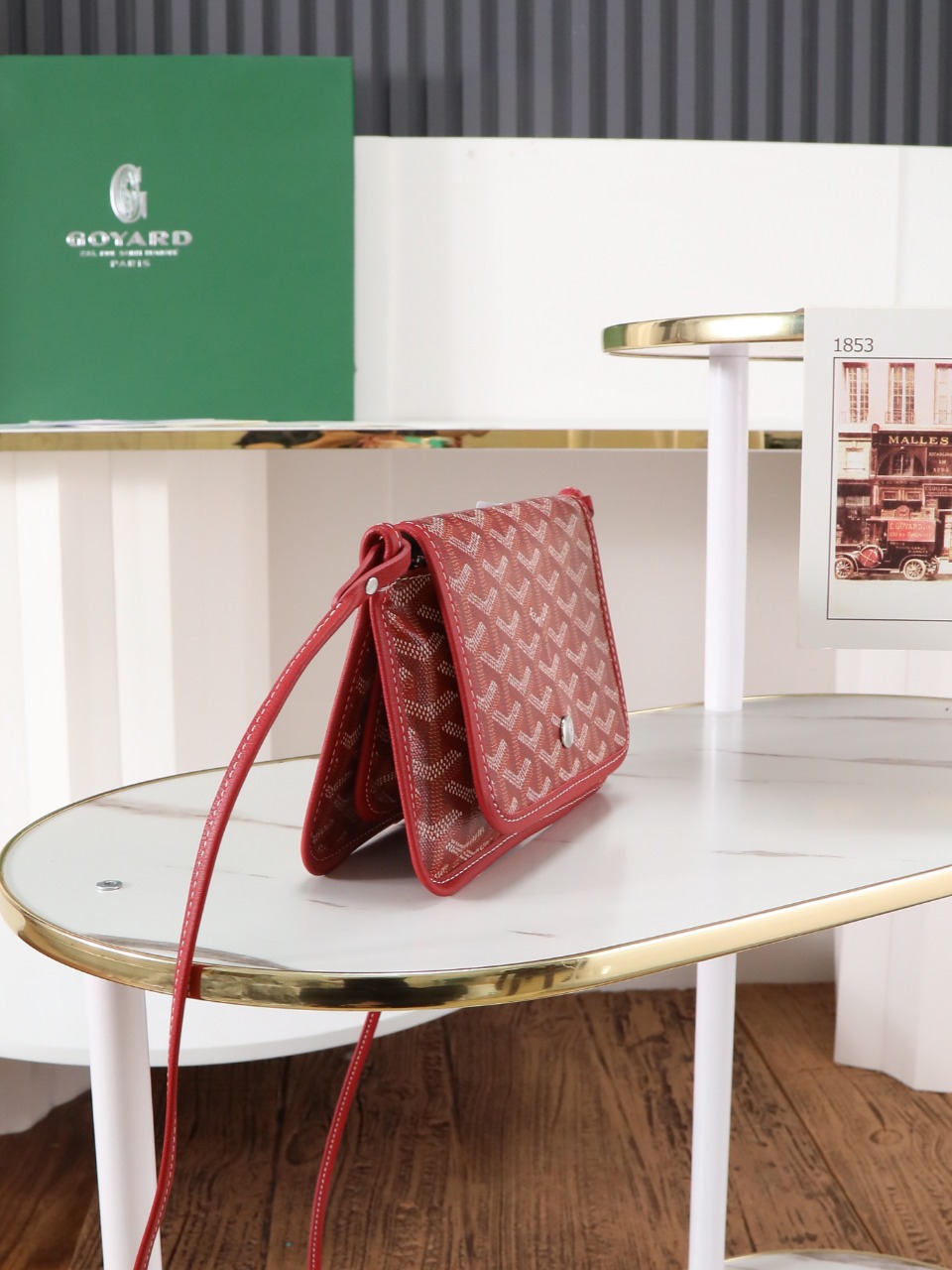 GOYARD 戈雅信封 Plumet (Canvas and Leather) — Envelope Crossbody Bag-F0-PLUMETPMLTY