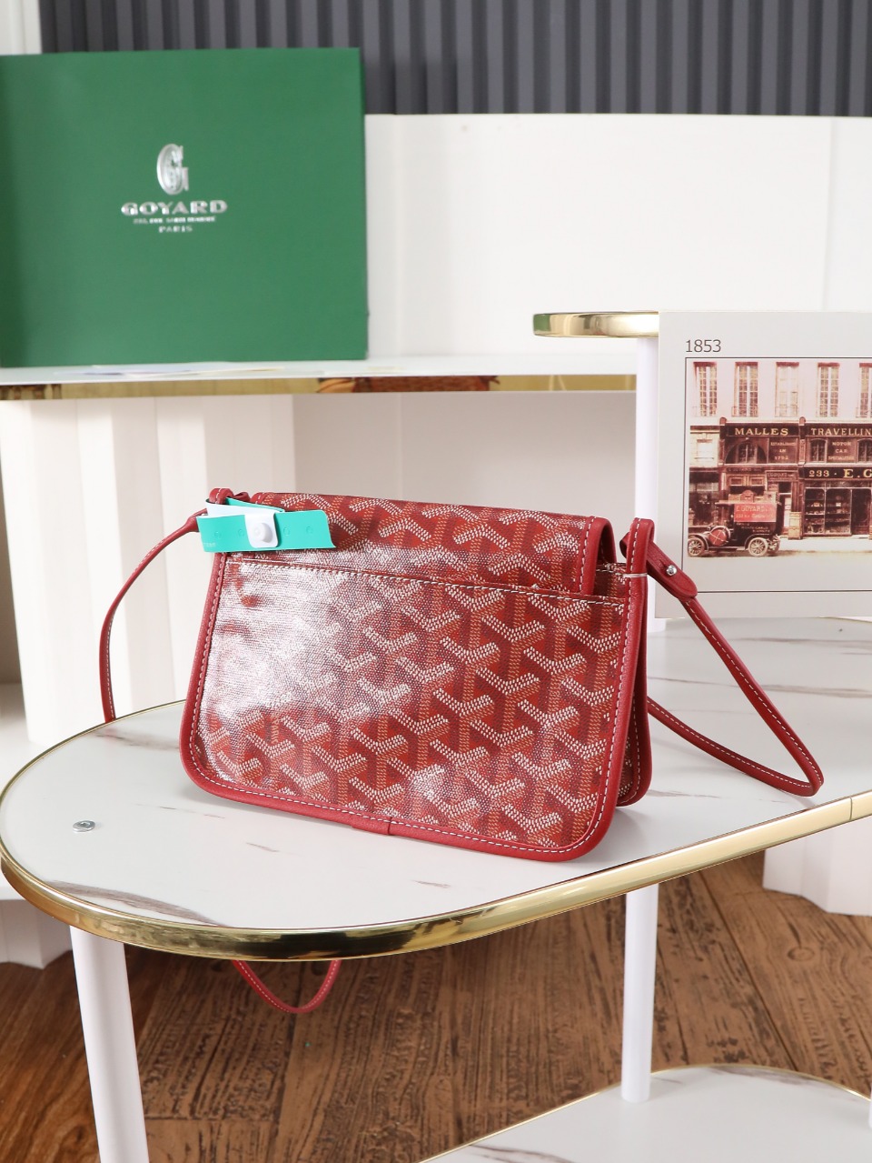 GOYARD 戈雅信封 Plumet (Canvas and Leather) — Envelope Crossbody Bag-F0-PLUMETPMLTY