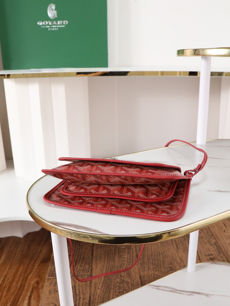 GOYARD 戈雅信封 Plumet (Canvas and Leather) — Envelope Crossbody Bag-F0-PLUMETPMLTY