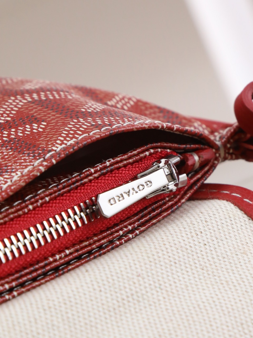 GOYARD 戈雅信封 Plumet (Canvas and Leather) — Envelope Crossbody Bag-F0-PLUMETPMLTY