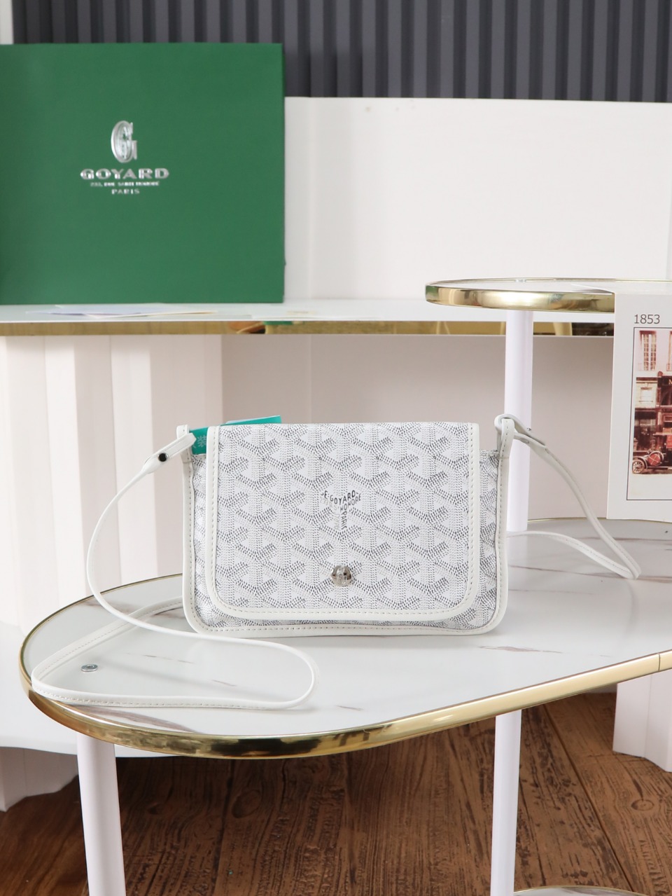 GOYARD 戈雅信封 Plumet (Canvas and Leather) — Envelope Crossbody Bag-F0-PLUMETPMLTY