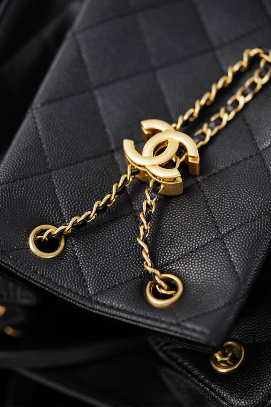CHANEL 25Bag 25 B Backpack (Grained Calfskin)  双肩包 黑金 A5-AS5600-B20304-94305  