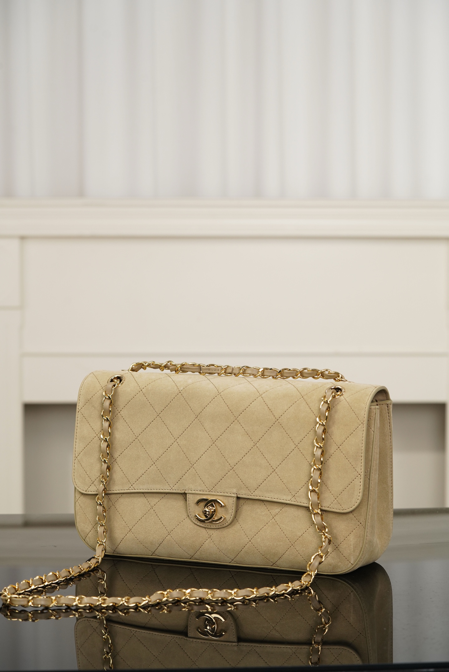 超大号 CHANEL 26S CF Suede Calfskin Shoulder/Crossbody Bag, Extra Large, Dark Beige A5-AS6281-B24009-U9390