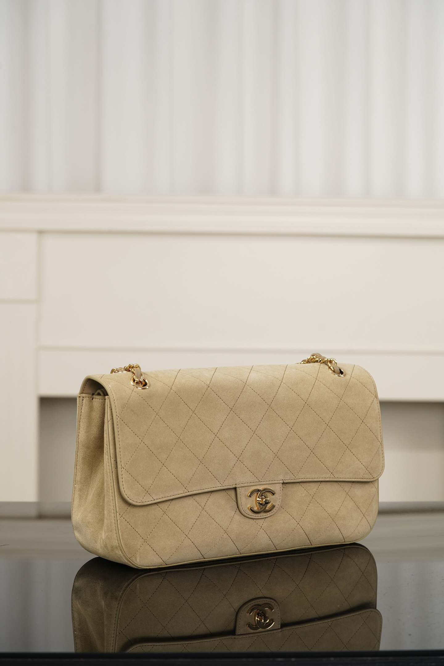 超大号 CHANEL 26S CF Suede Calfskin Shoulder/Crossbody Bag, Extra Large, Dark Beige A5-AS6281-B24009-U9390