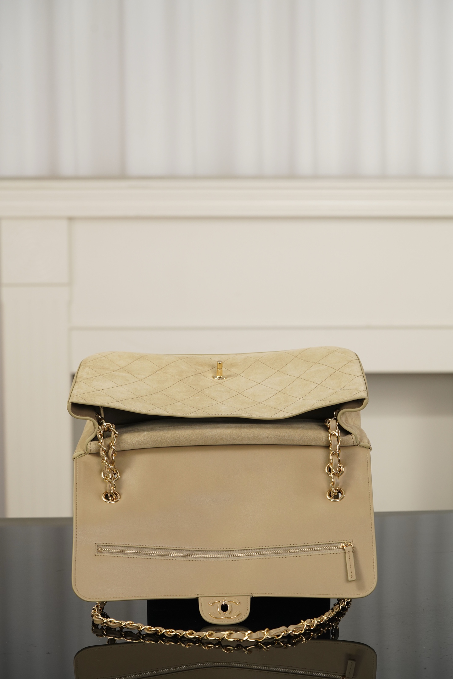 超大号 CHANEL 26S CF Suede Calfskin Shoulder/Crossbody Bag, Extra Large, Dark Beige A5-AS6281-B24009-U9390
